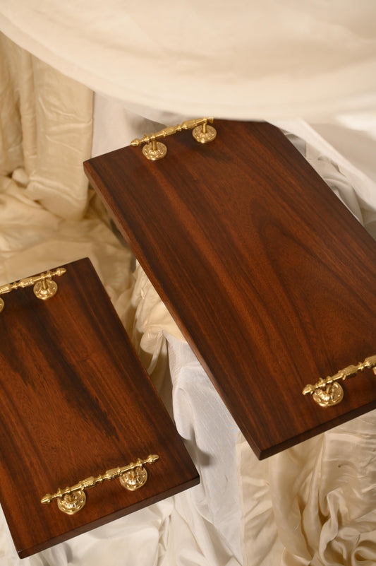 "Sheesham Serving Trays Set Of 2 Small = 17,000 Large = 20,000"