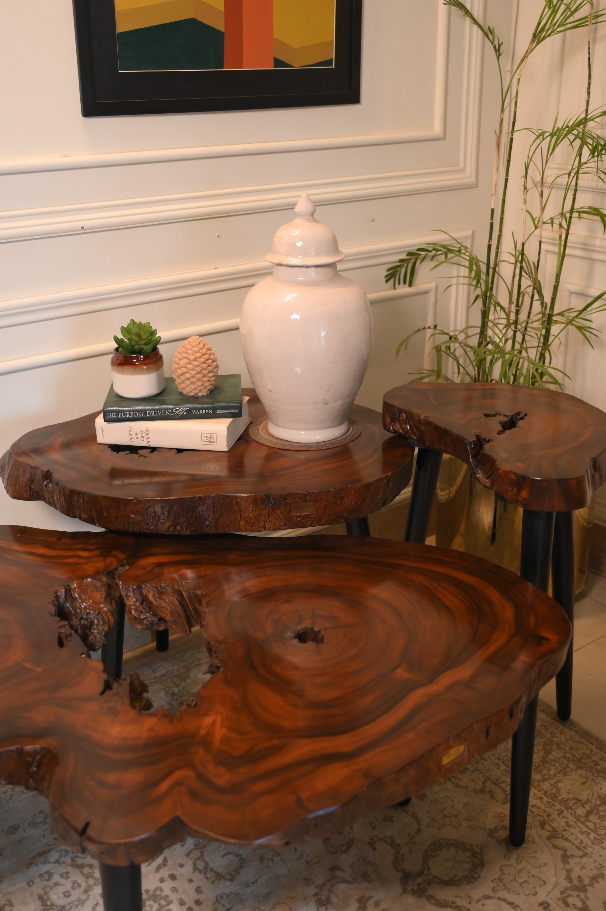 Sheesham centre table set of 3