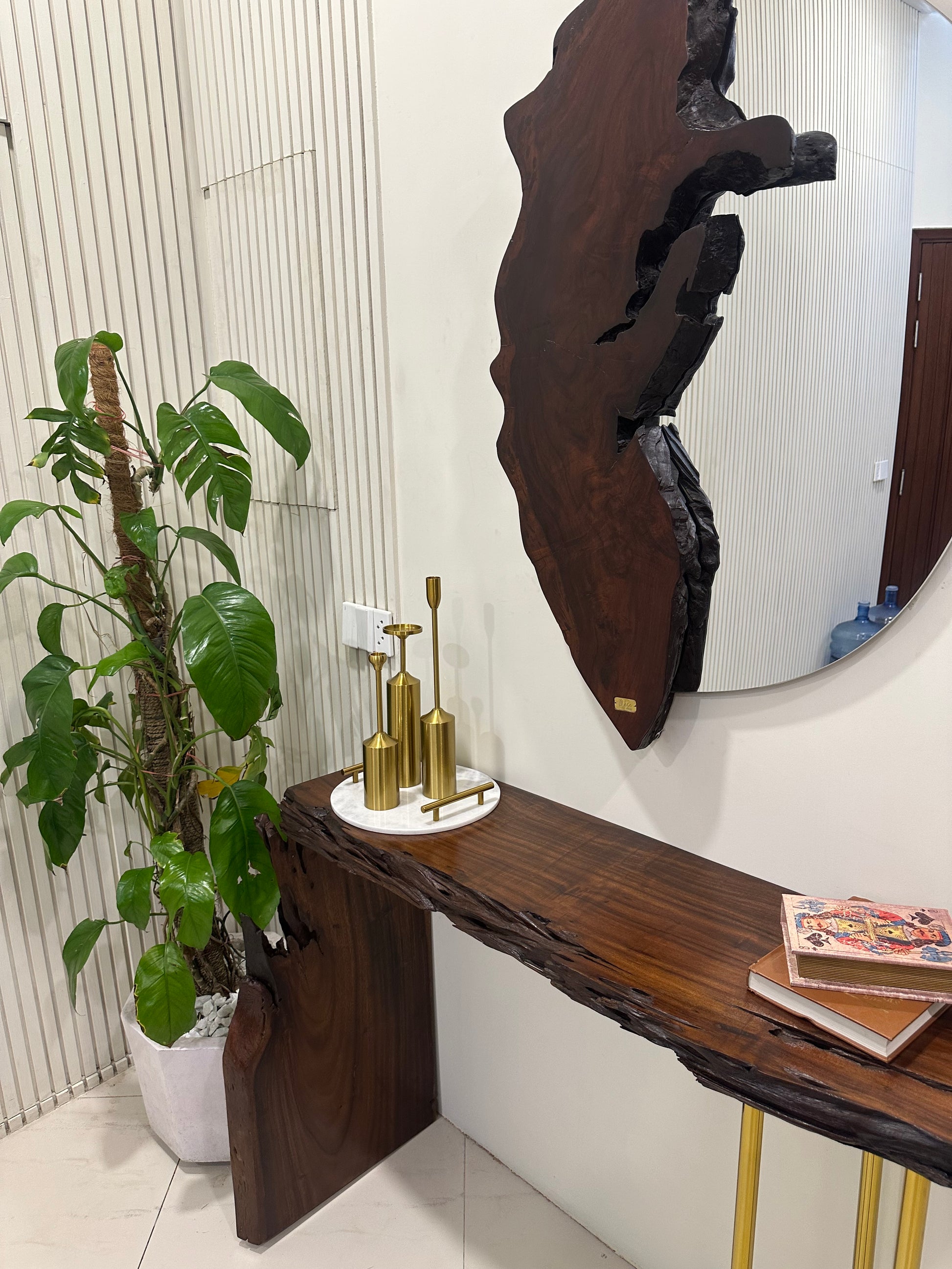 Live edge sheesham L Shape Console