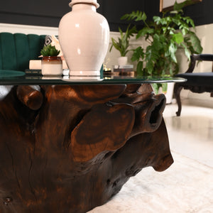 Sheesham Centre Table With Glass Top ( 4x4 ft )