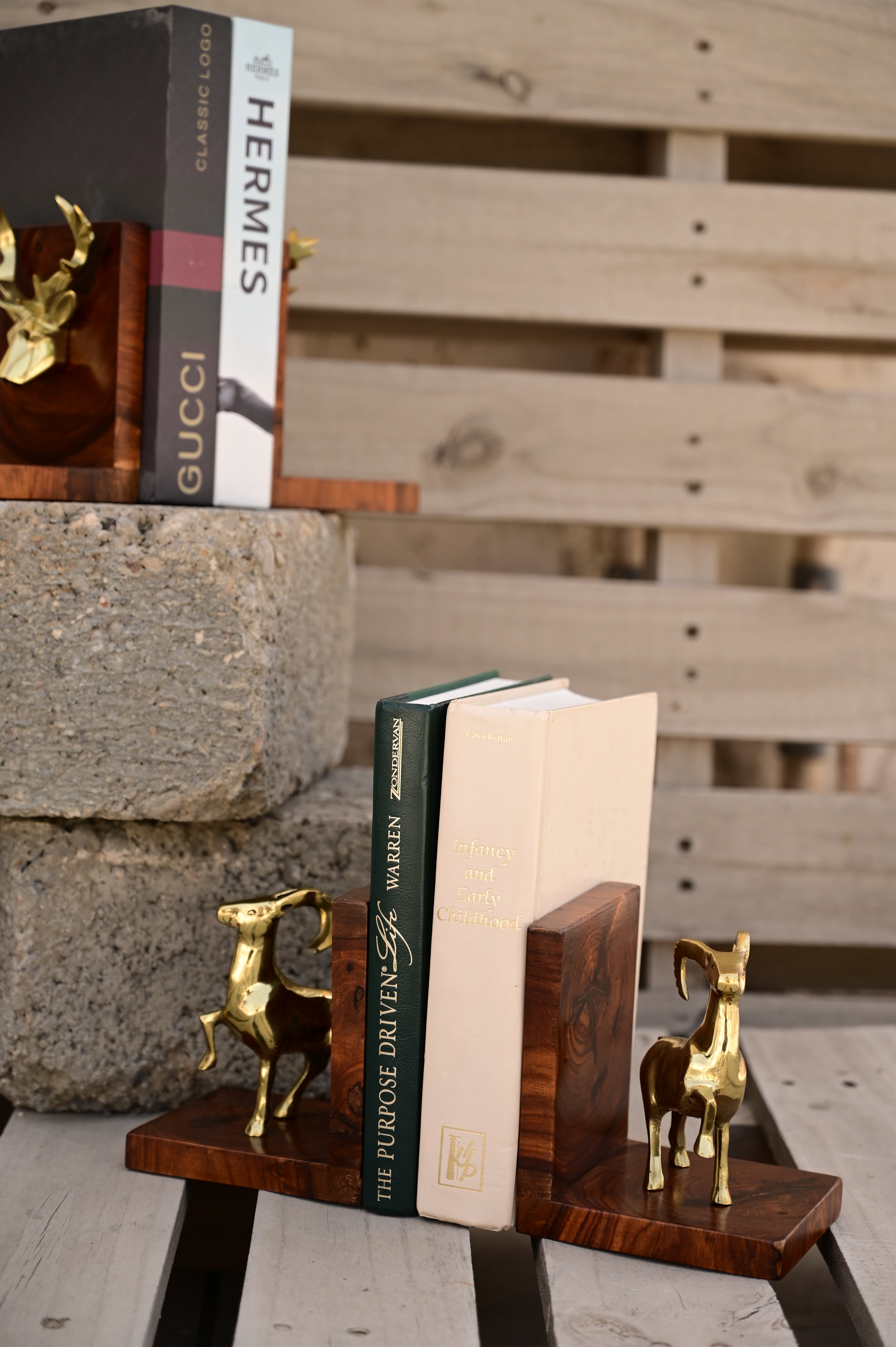Standing goat bookend set