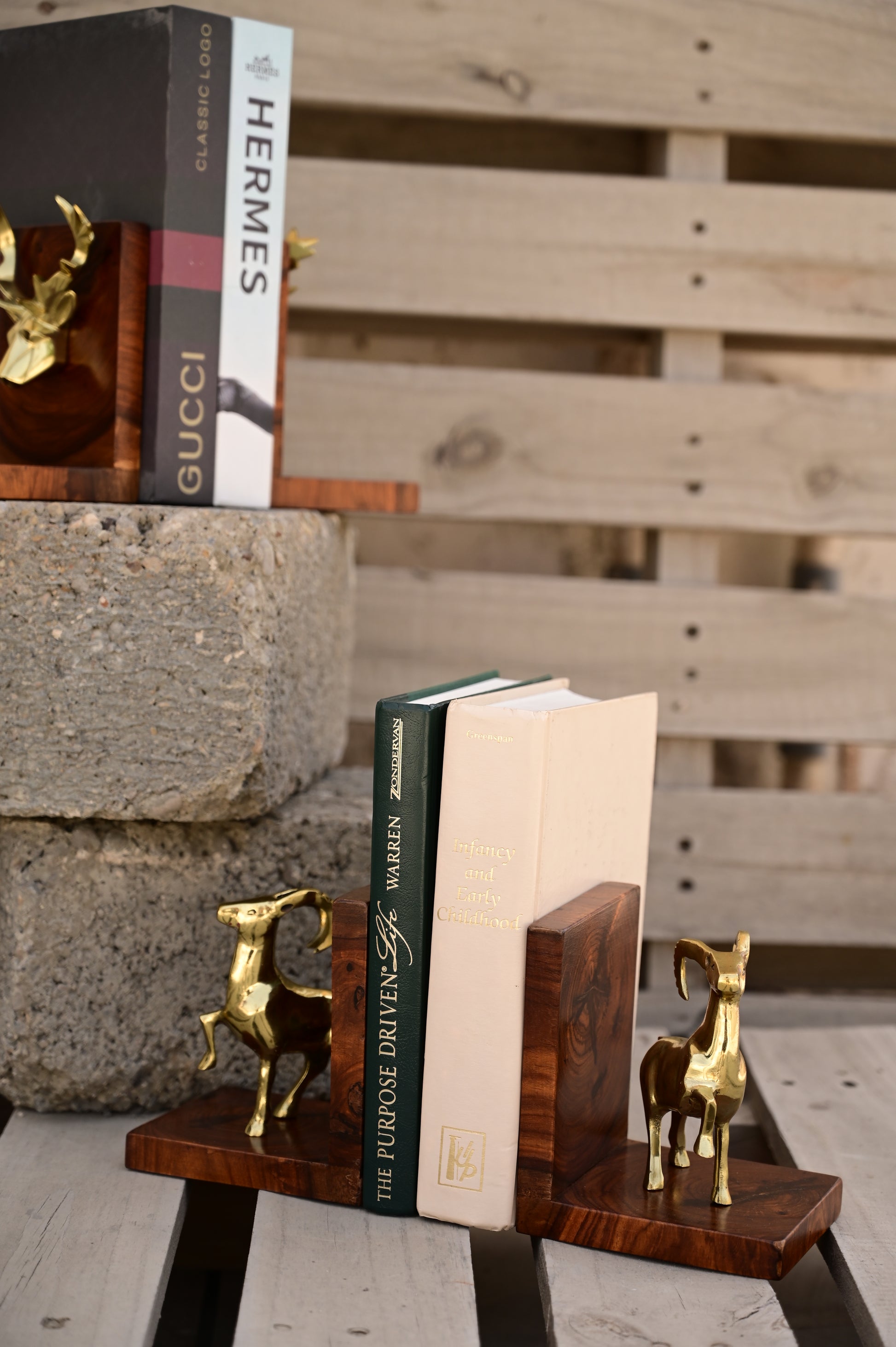Standing goat bookend set