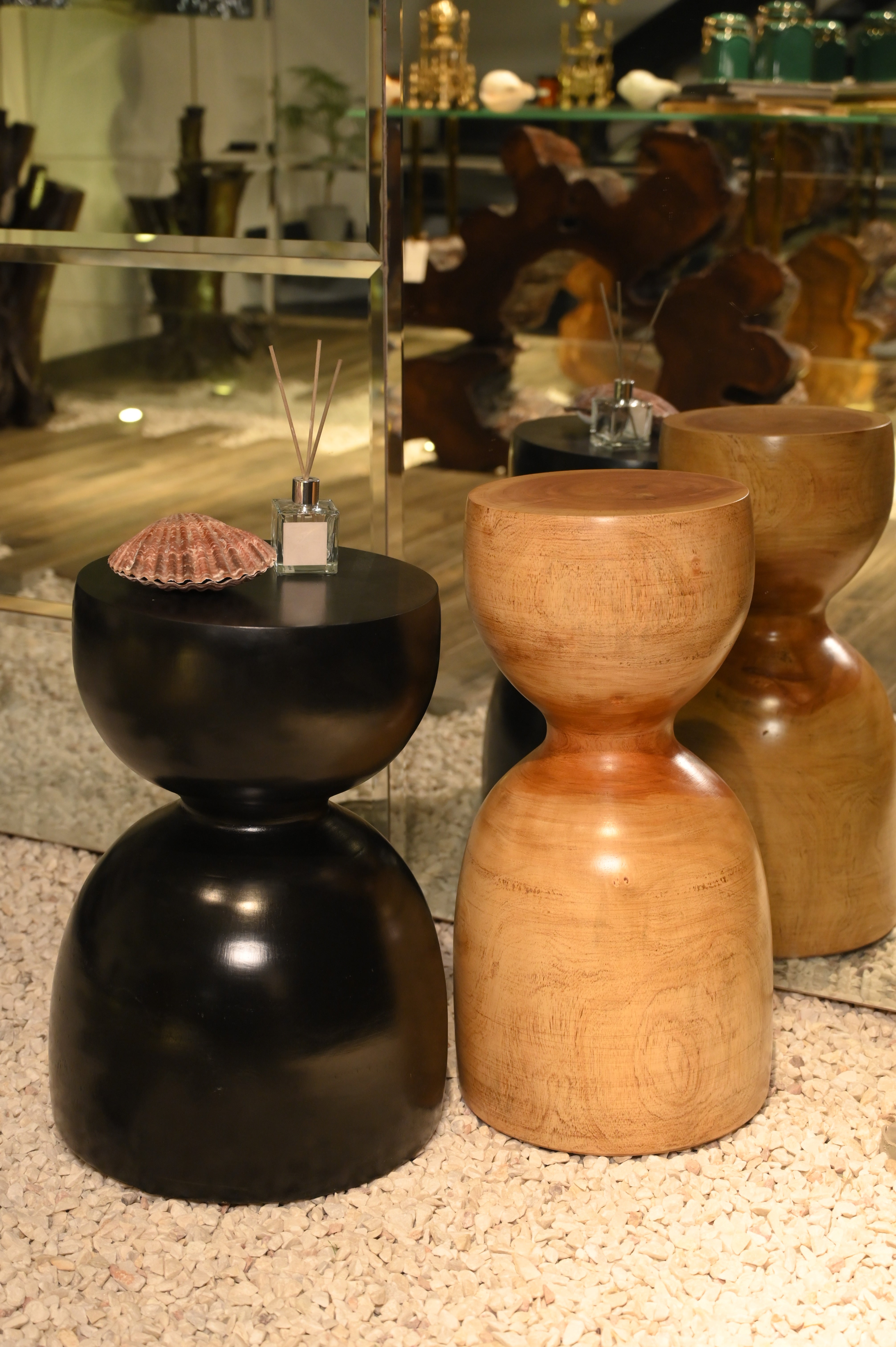 Solid Wood Coffee Tables Set of 2