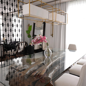 Partal tree trunk Dining table