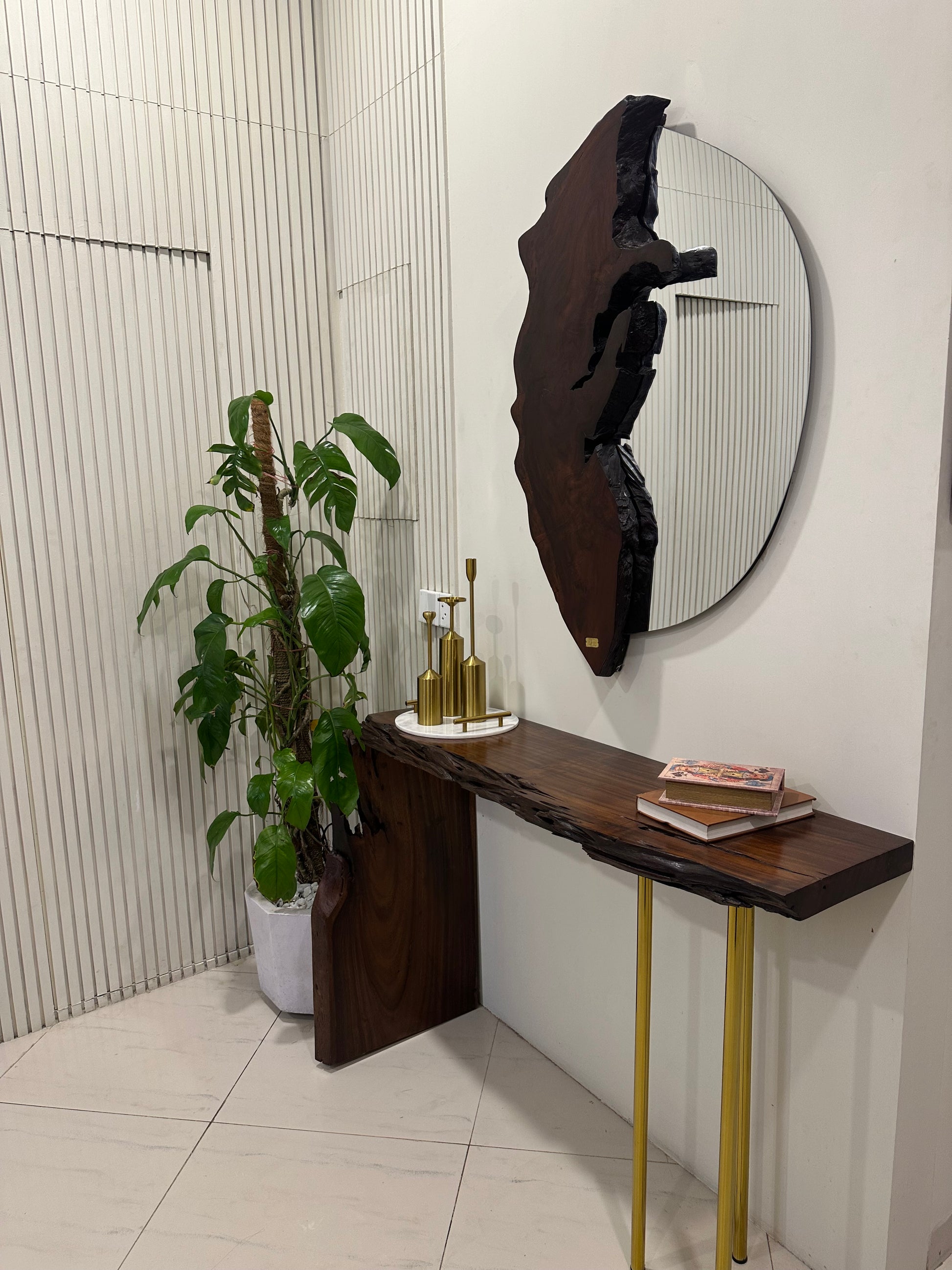 Live edge sheesham L Shape Console