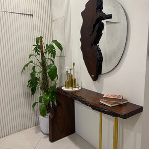 Live edge sheesham L Shape Console