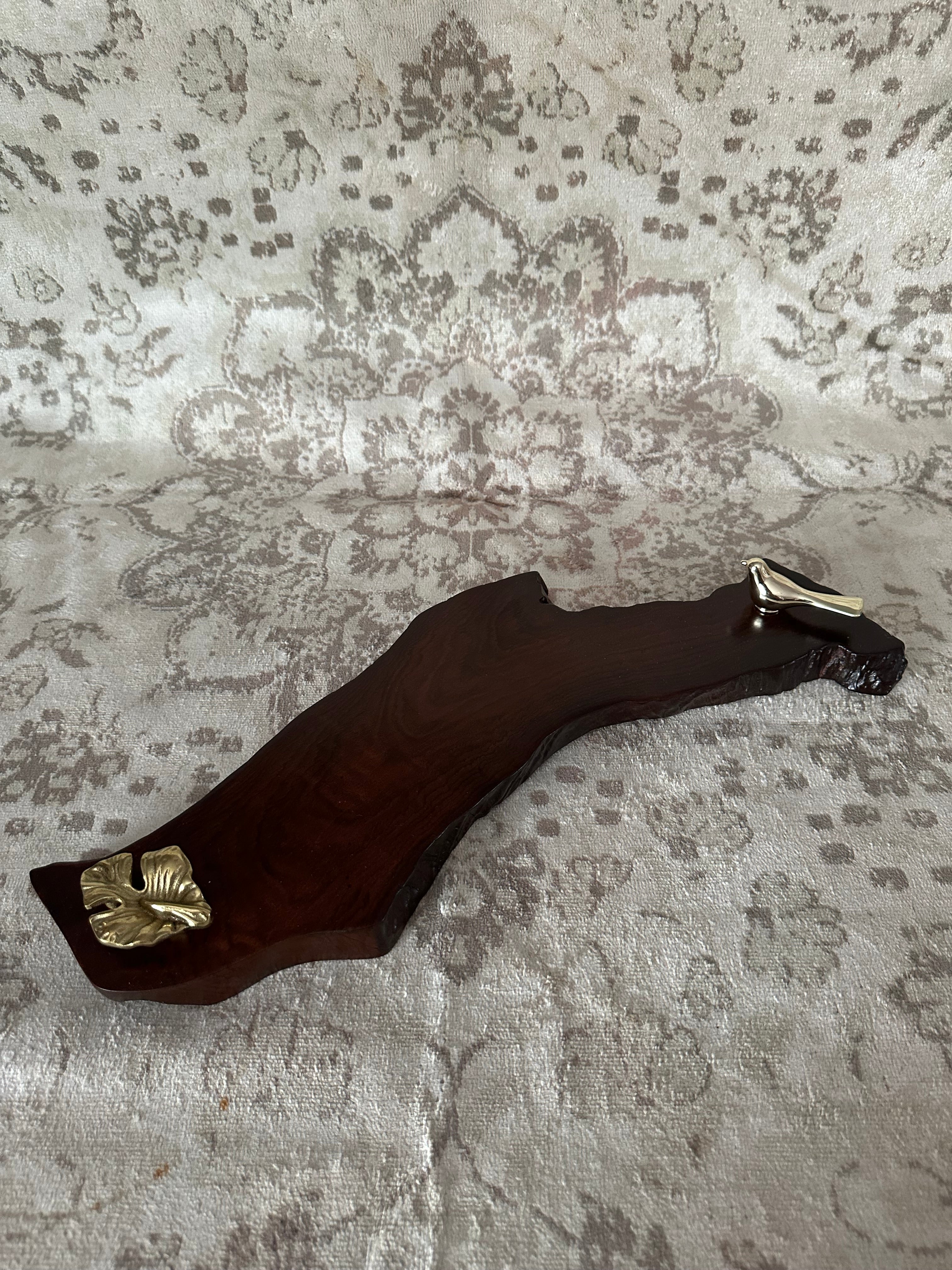 Pan leaf + humming bird platter/Tray 299