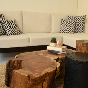 Neem Centre Table With 2 Cylinder Tables
