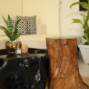 Black Coffee Table With Cylinder Table