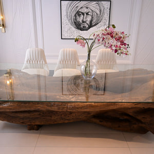 Partal tree trunk Dining table