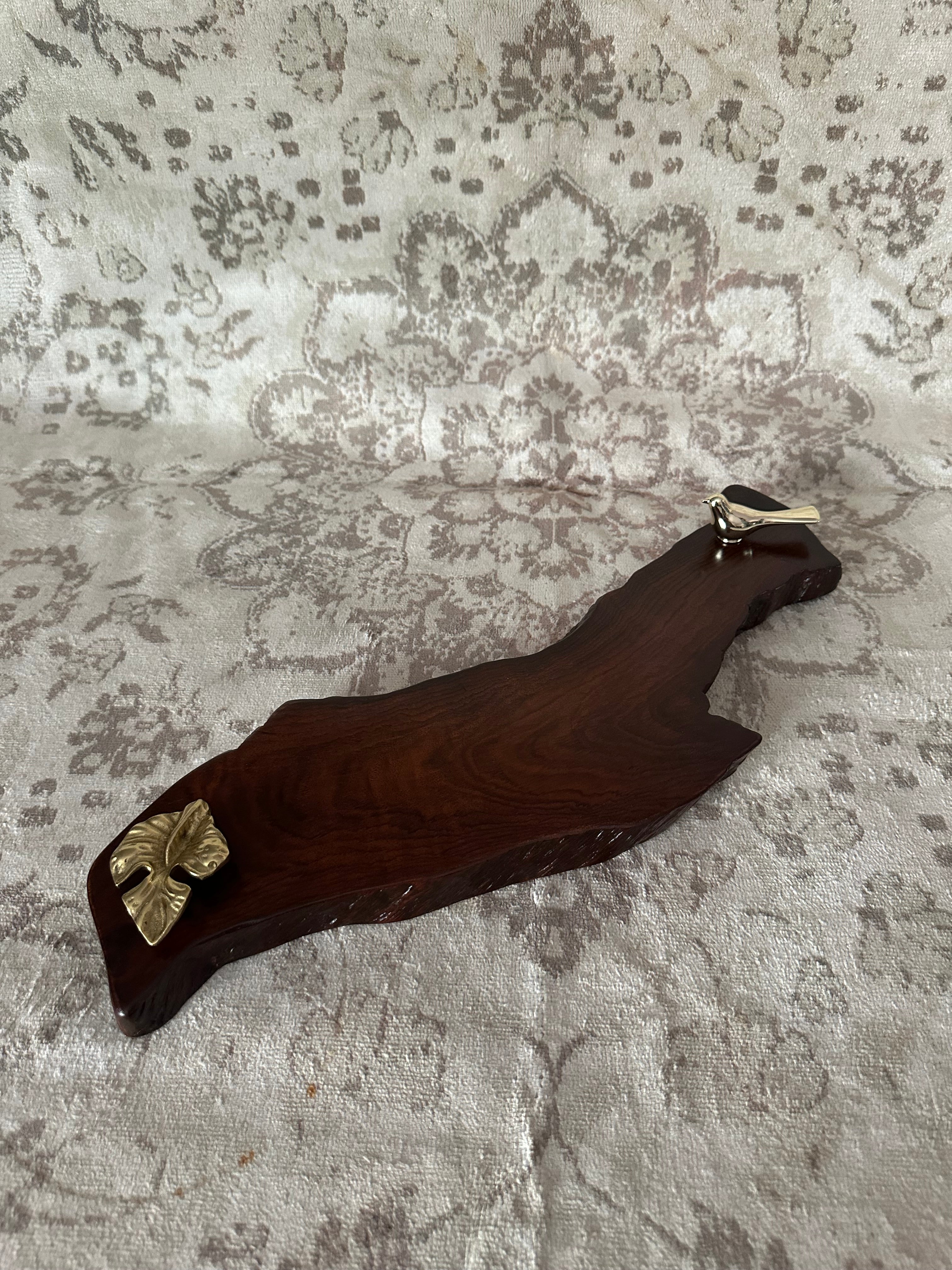Pan leaf + humming bird platter/Tray 291