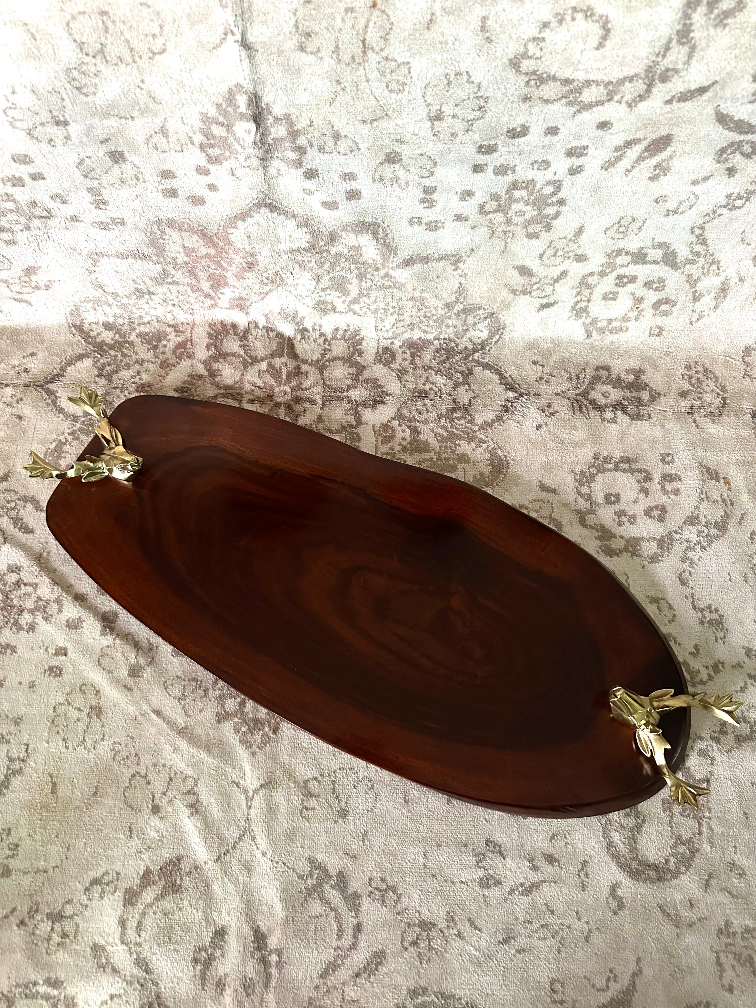 Double deer head knob platter/Tray - 349