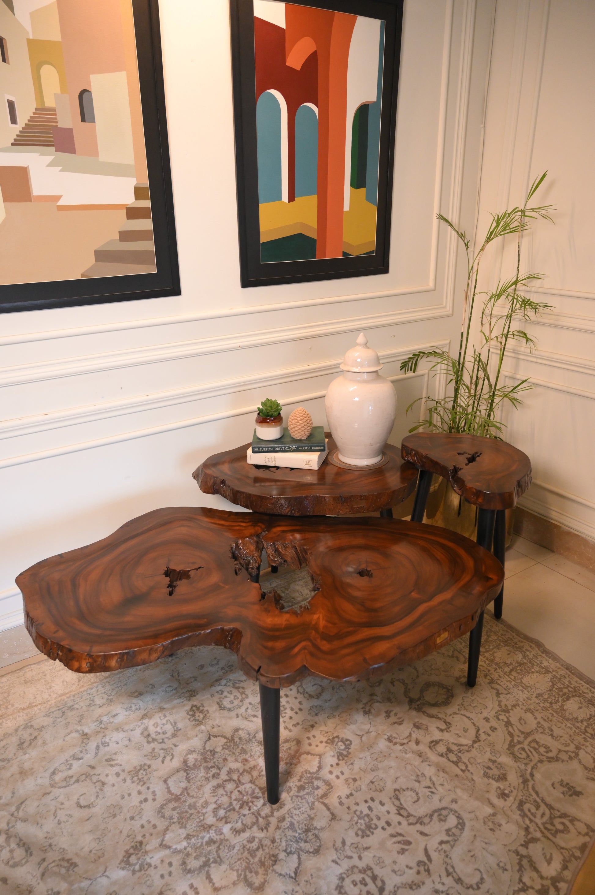 Sheesham centre table set of 3