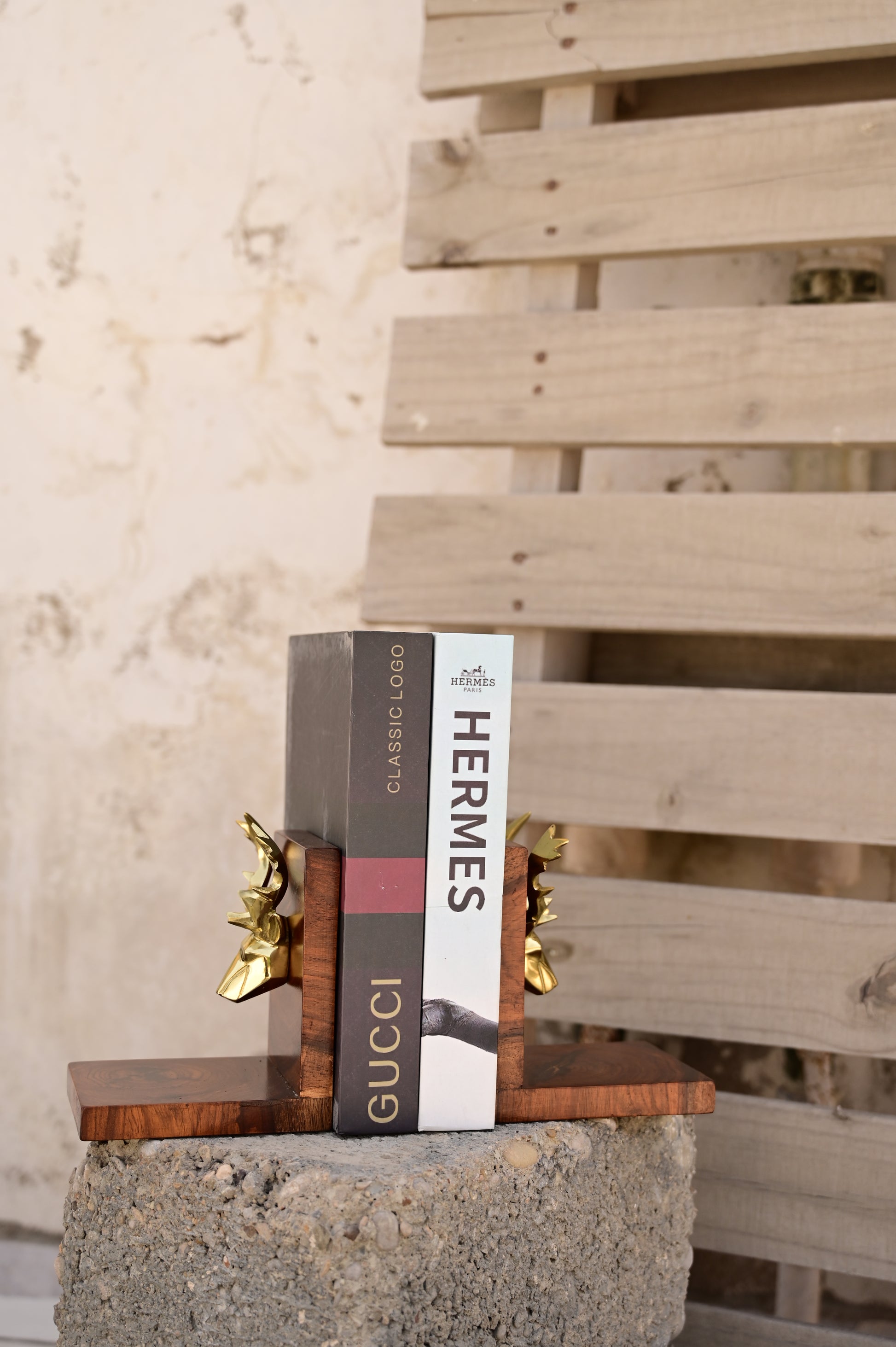 Deer head bookend set