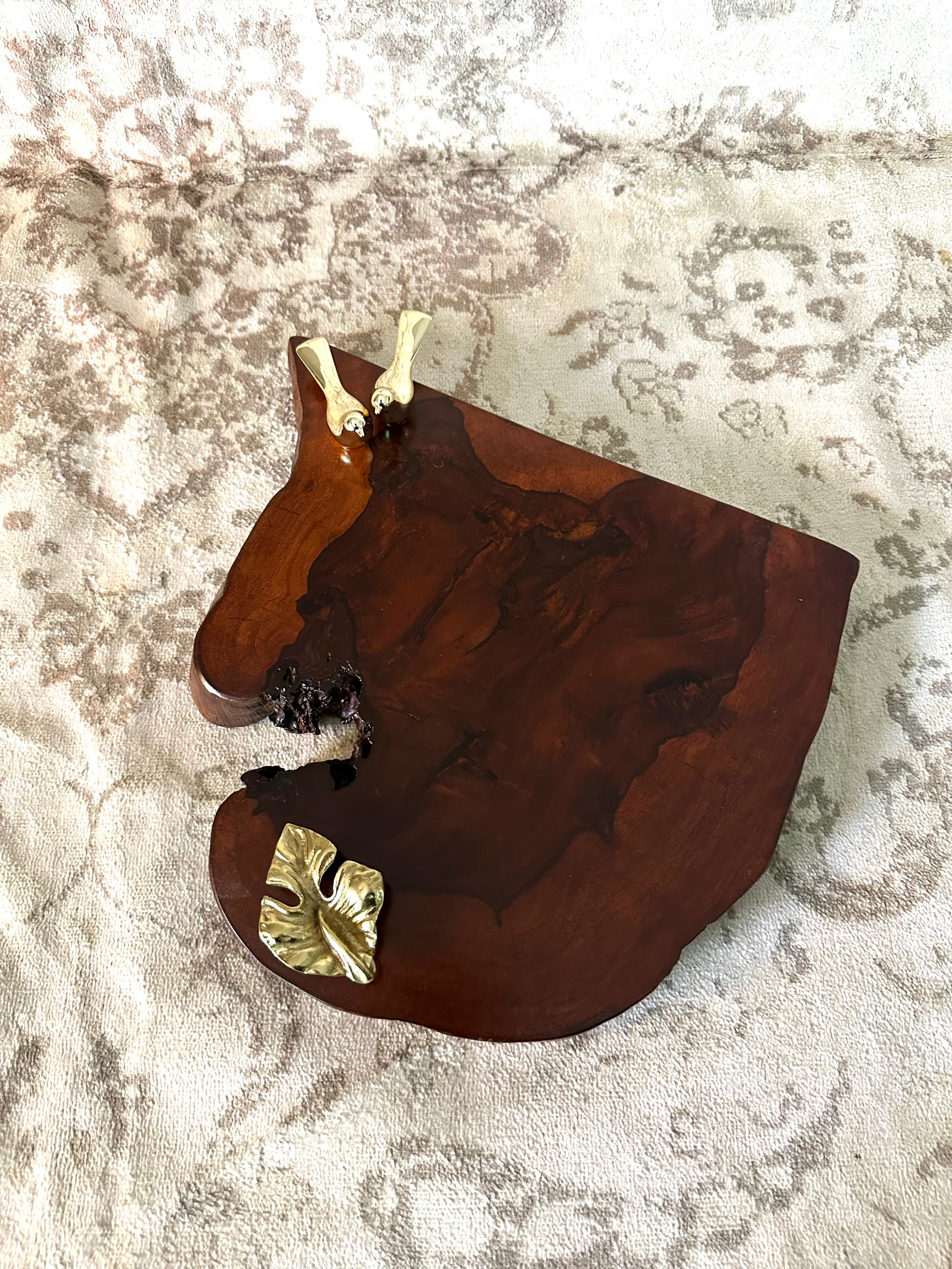 Humming birds with pan leaf platter/ Tray - 372