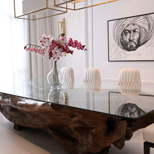 Partal tree trunk Dining table