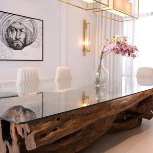 Partal tree trunk Dining table
