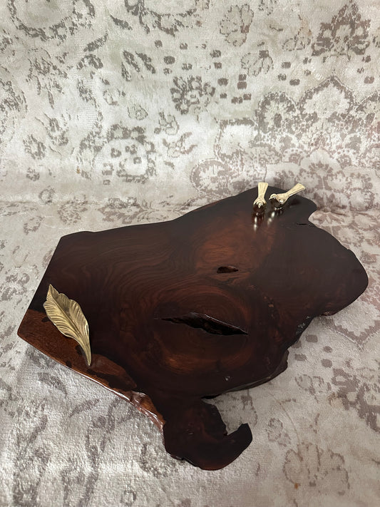2 humming bird + leaf platter/ Tray 176