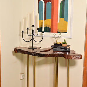 Sheesham Console With Golden Legs