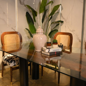 Live Edge Dining Table With Glass Top