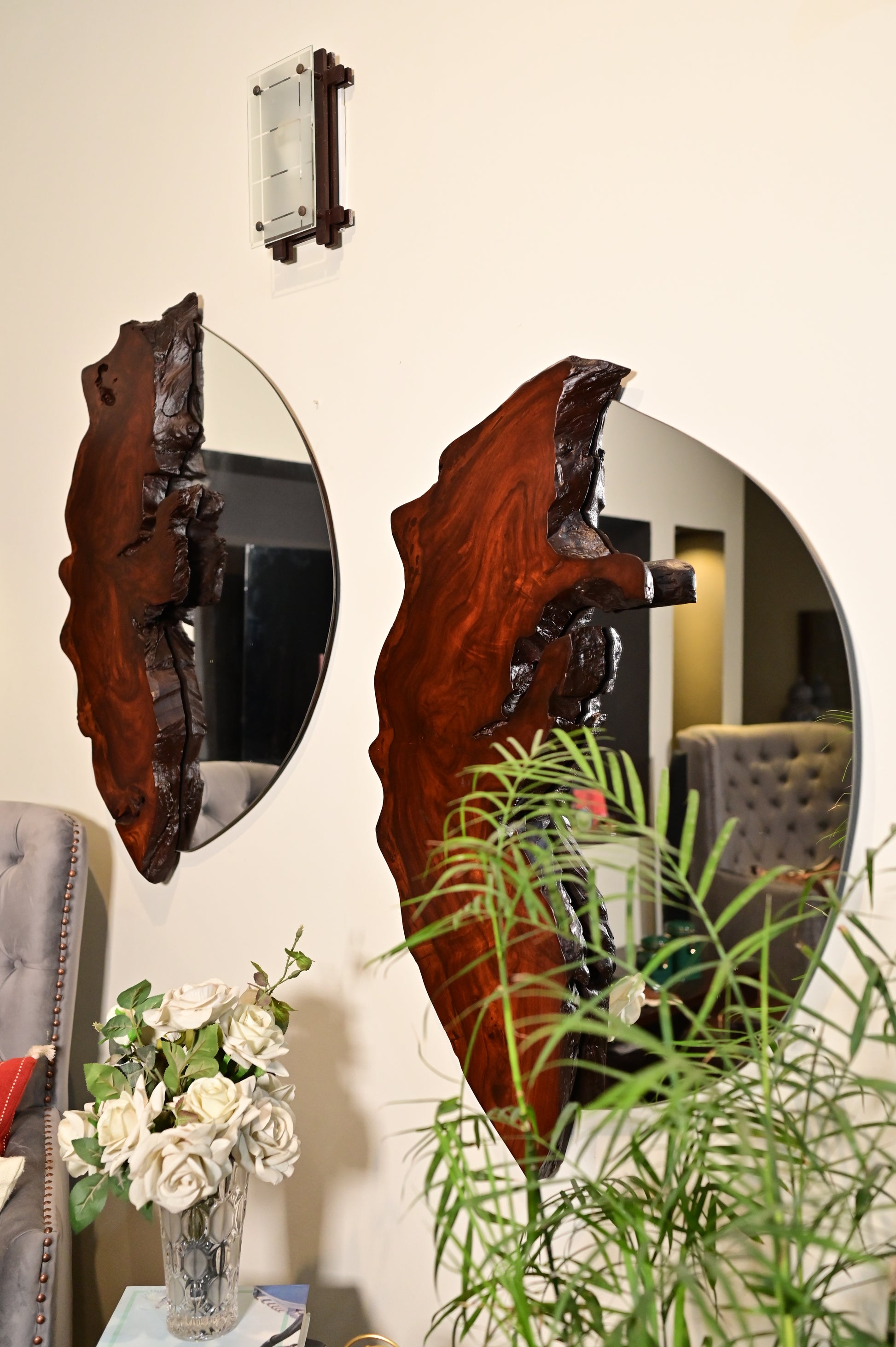 Live Edge Oval Mirror Set of 2