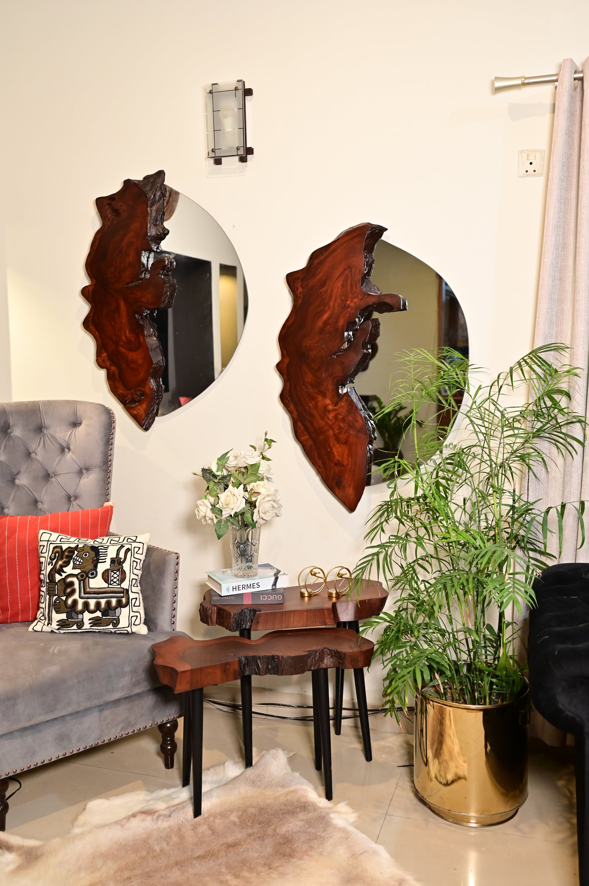 Live Edge Oval Mirror Set of 2