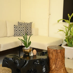 Black Coffee Table With Cylinder Table