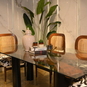 Live Edge Dining Table With Cylinder Legs ( Metal )