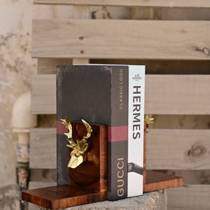 Deer head bookend set