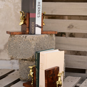 Deer head bookend set